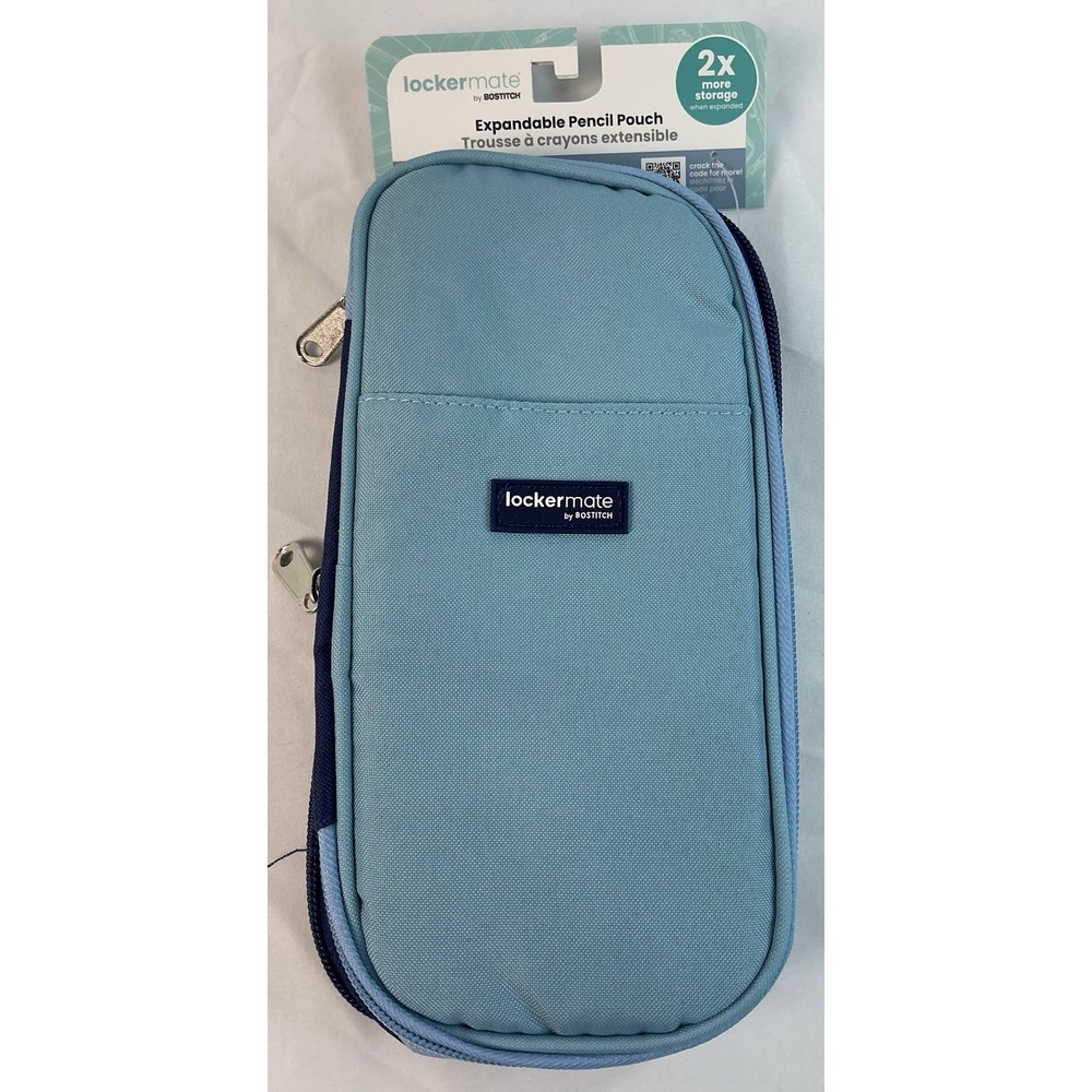 NEW LockerMate by Bostitch Expandable‎ Pencil Pouch Blue Back To School